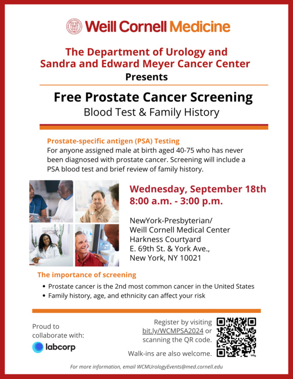 PSA screening event flyer